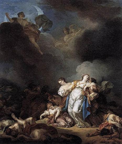 Anicet-Charles-Gabriel Lemonnier Niobe and her children killed by Apollo et Artemis oil painting picture